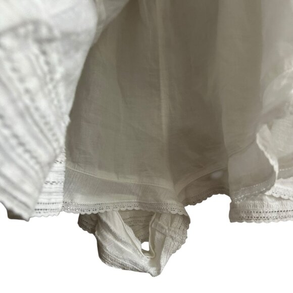 Aerie White Mini Gauze Skirt Shorts Lined Large New Fairy Boho Ruffle Y2K - Picture 6 of 9